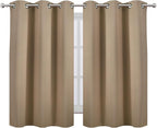 LEMOMO Natural Blackout Curtains/38 x 54 Inch/Set of Two Panels Grommet Living - Image 2