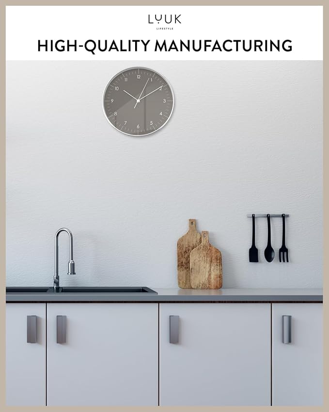 LUUK LIFESTYLE Silent Quartz Wall Clock, Nordic and Minimalist Design, Interior - Image 6