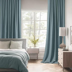 MIULEE Greyish Blue Back Tab Blackout Curtains 90 Inches Long 2 Panels Set - Image 2