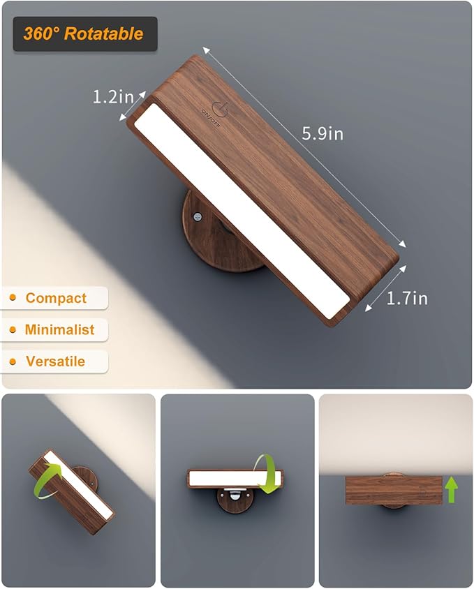 DetarZinLED Battery Operated Wall Sconces Set of 2, Rechargeable Wall Lights - Image 7