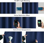 MIULEE Navy Blue Back Tab Blackout Curtains 90 Inches Long 2 Panels Set - Image 5