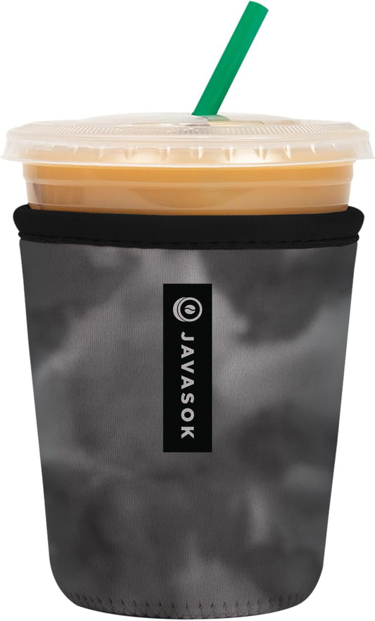 Sok It JavaSok Iced Coffee & Cold Soda Insulated Neoprene Cup Sleeve (Shades of Gray, Small: 16-20oz)
