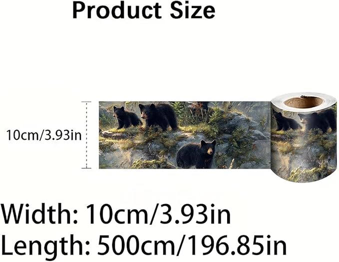 Black Bear Wallpaper Border 196x4 Inch Peel and Stick Wall Border Self Adhesive - Image 4