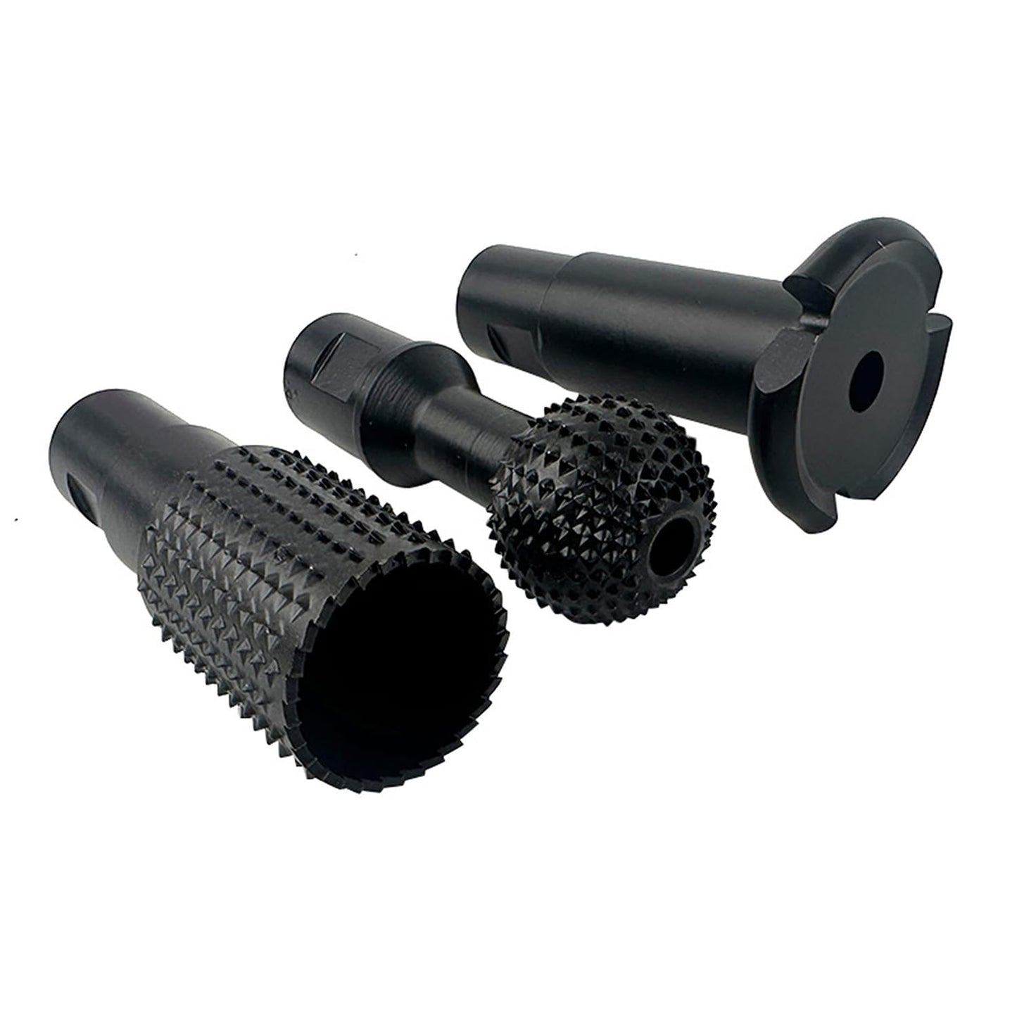 3pcs DIY Wood Carving and Deburring Tools Sphere Rotary Burrs with 5/8"-11 Thread for 4 1/2 and 5" Angle Grinder, Safe Carbon Steel Electric Grinder Bits Accessories for Wood Grinding Reaming Grooving