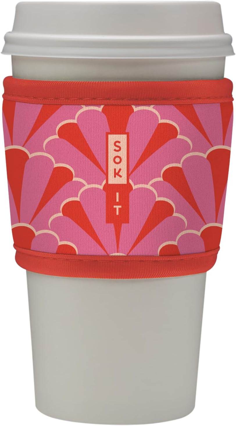 Sok It HotSok Coffee & Tea Reusable Insulated Neoprene Cup Sleeve (Pink Gatsby)
