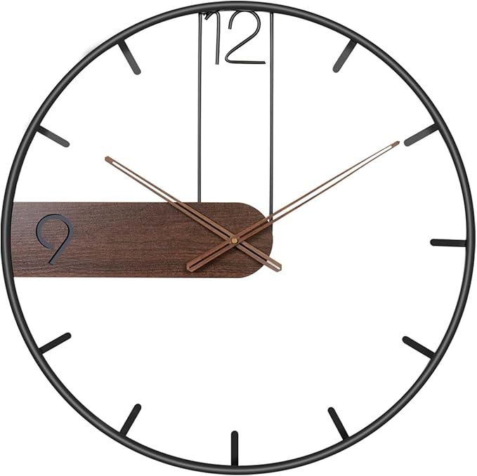 Cuspin 30 Inch Large Wall Clock, Modern Wood Metal Frame Silent Non Ticking - Image 7