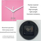 XNM Round Small Wall Clocks Battery Operated 12 Inch Pink Wall Clock - Image 7