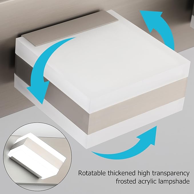 SOLFART LED Modern Bathroom Vanity Lights Over Mirror, Brushed Nickel Vanity - Image 4