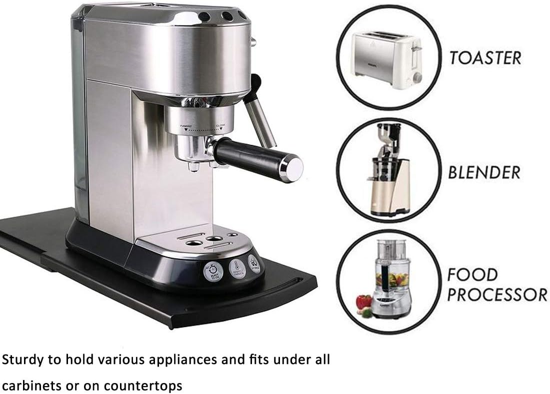 HauSun Handy Sliding tray Sliding Tray Mat for Coffee Maker,Kitchen Appliance Moving Caddy,Countertop Stoage for Air Fryer, Blender, Stand Mixer,Food Processors,1 set