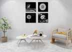 weiyiart Black and White Floral Wall Art, Dandelion Canvas Painting Prints - Image 3