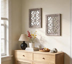 Set of 2 13x17 Inch Rectangular Shatterproof Decorative Wall Mirrors, Boho - Image 3