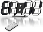 3D LED Clock Desk Alarm Clock Wall Clock by HOME