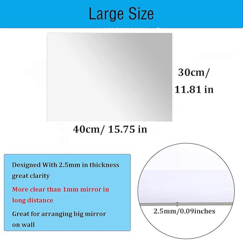 16"x 12"x 4Pcs Acrylic Mirror Sheet, Flexible Non Glass Full Length Full Body - Image 2