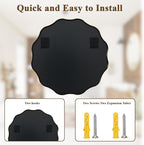 VooBang Gold Scalloped Circle Mirror, Hanging Leaning - Image 6