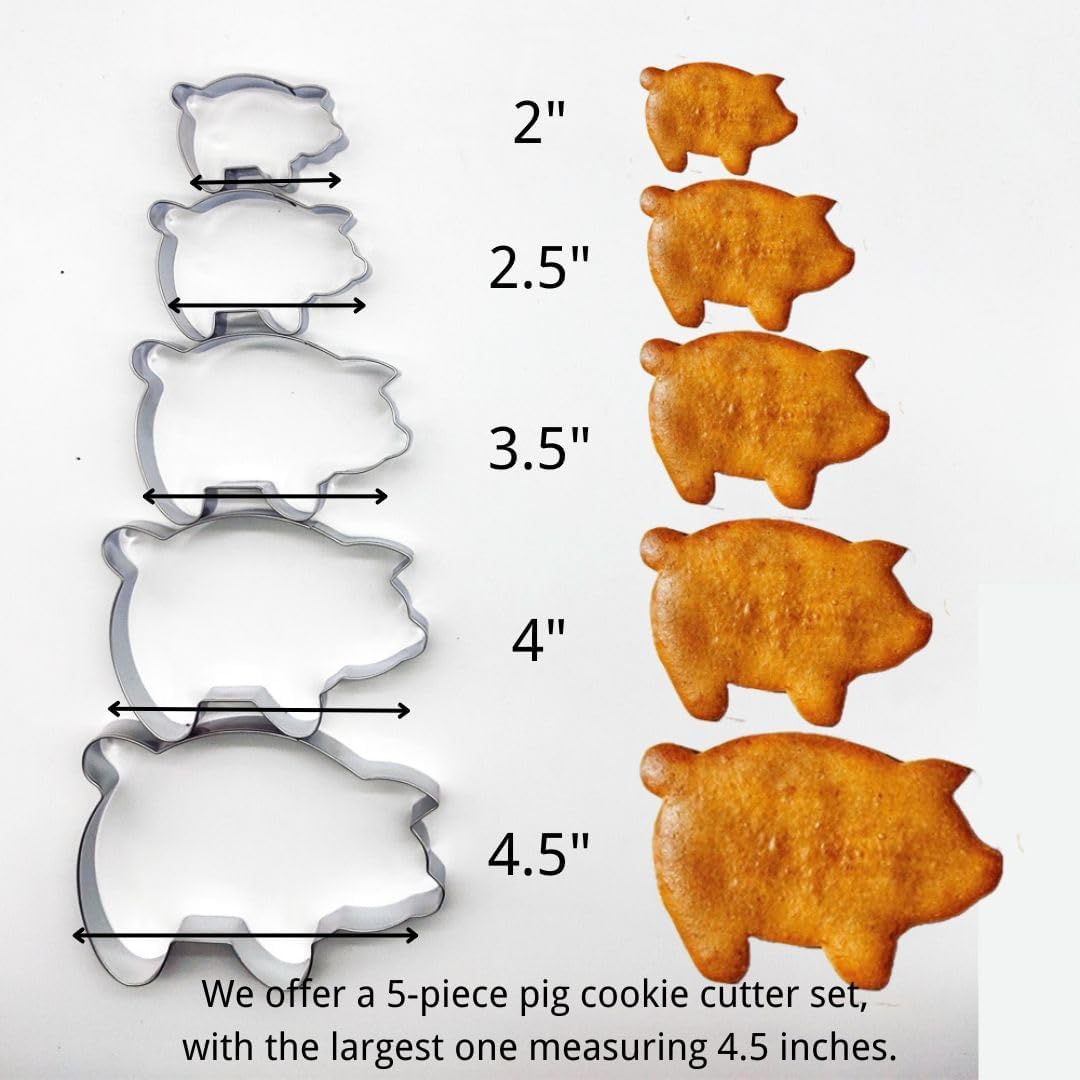 Doczen Concha Cutter & Pig Cookie Cutter Set for Mexican Cookbook Fans - Create Authentic Pan Dulce & Pastries to Pair with Mexicano Hot Chocolate - Cortadores para Conchas y Marranitos