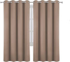 LEMOMO Blackout Curtains 66 x 72 Inch Long Cappuccino Curtains Set of 2 Panels - Image 2