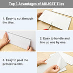 AULIGET 20-Piece Light Shale Peel and Stick Backsplash Wall Tiles, Laundry Room - Image 7