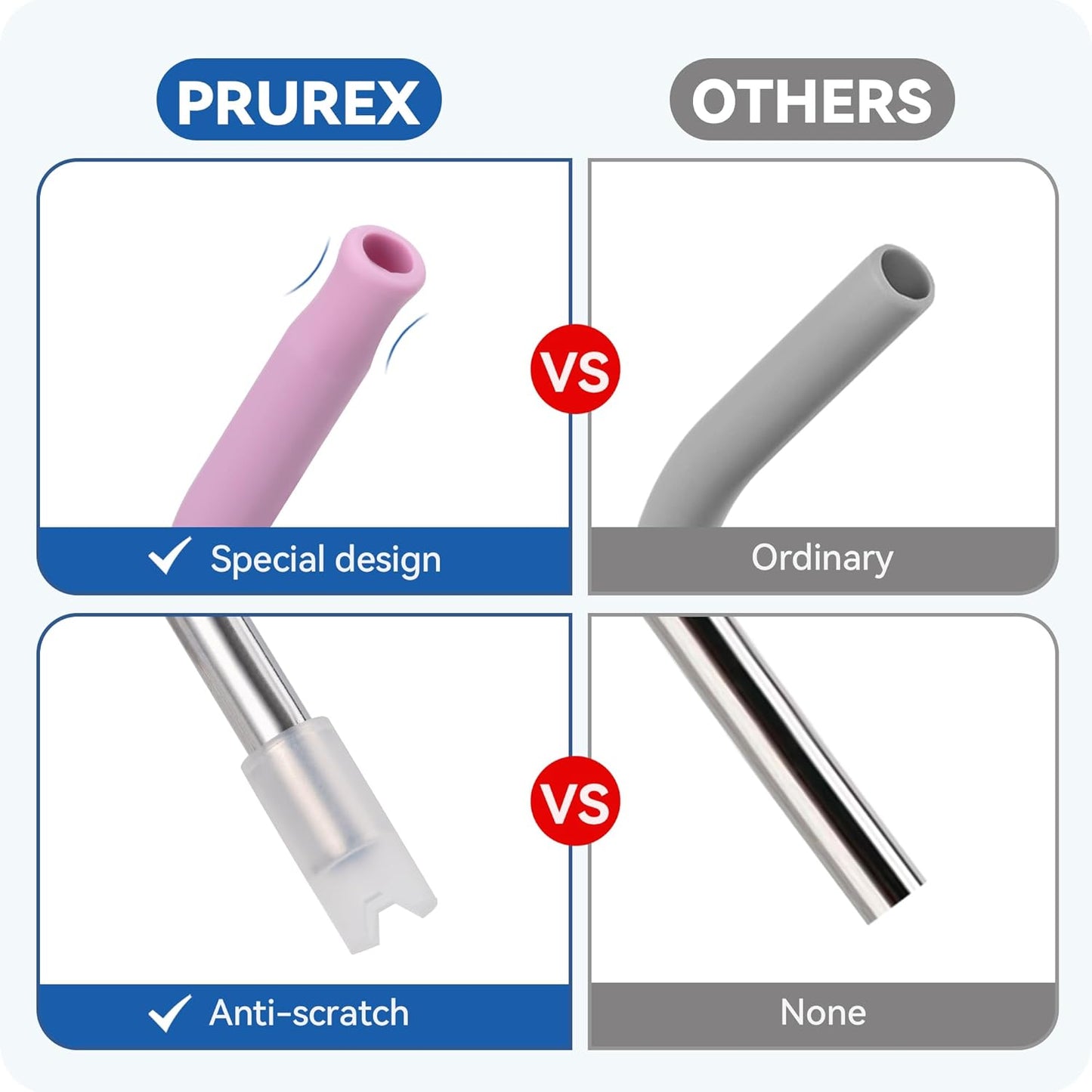 Reusable Metal Straws with Silicone Tip for Stanley 30oz,Stainless Steel Drinking Straws for 30oz Tumbler,3 Straight Tubes & 6 Tips& 1 Cleanr Brush (Iris)