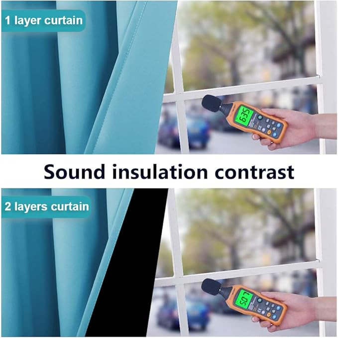 NICETOWN 100% Blackout Window Curtain Panels, Teal Blue, 2 Pieces, 42-inch Wide - Image 4