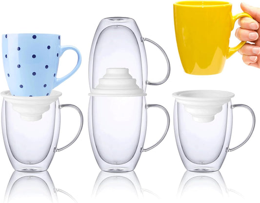 Mug Stacker & Storage Organizer – Expandable, Stackable Cup Holder for Kitchen Cabinet or Pantry – Space-Saving Solution for Tea Cups & Coffee Mugs (6Pcs White)