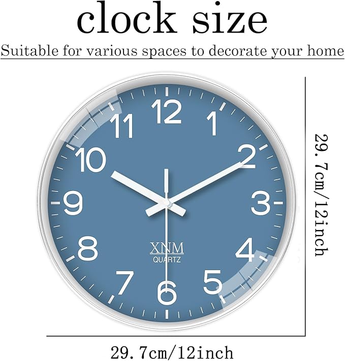 XNM Modern Wall Clocks Battery Operated Classic Analog Clock - Image 3