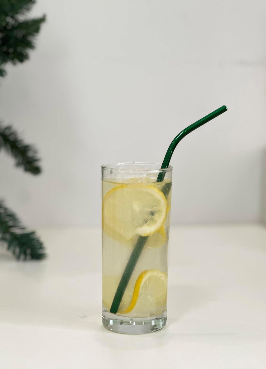 10 Pcs Stainless Steel Straws, Reusable Drinking Straws, Bent Metal Straw Sets with 2 Pcs Cleaning Brushes (Green, 8.5 Inch)