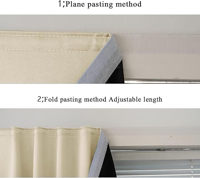 AJAZZ 100% Blackout Stick Curtain Portable Blackout Curtains Adhesive Curtains - Image 6