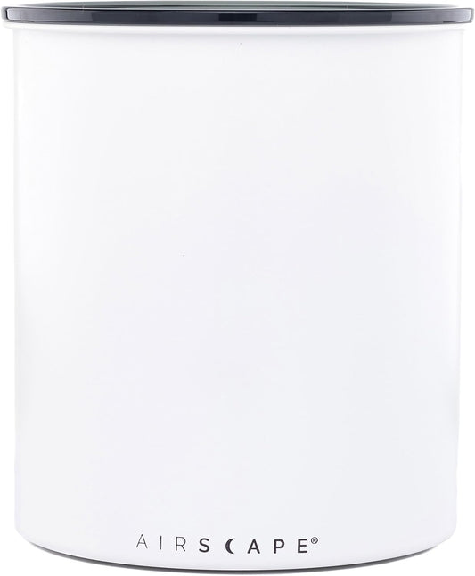 AirScape Planetary Design Kilo Coffee Storage Canister - US Patented Inner Plunger Lid Removes Excess Oxygen - DON'T buy airtight, BUY AIR-LESS - Holds 2.2 lbs Coffee Beans - (Matte White)