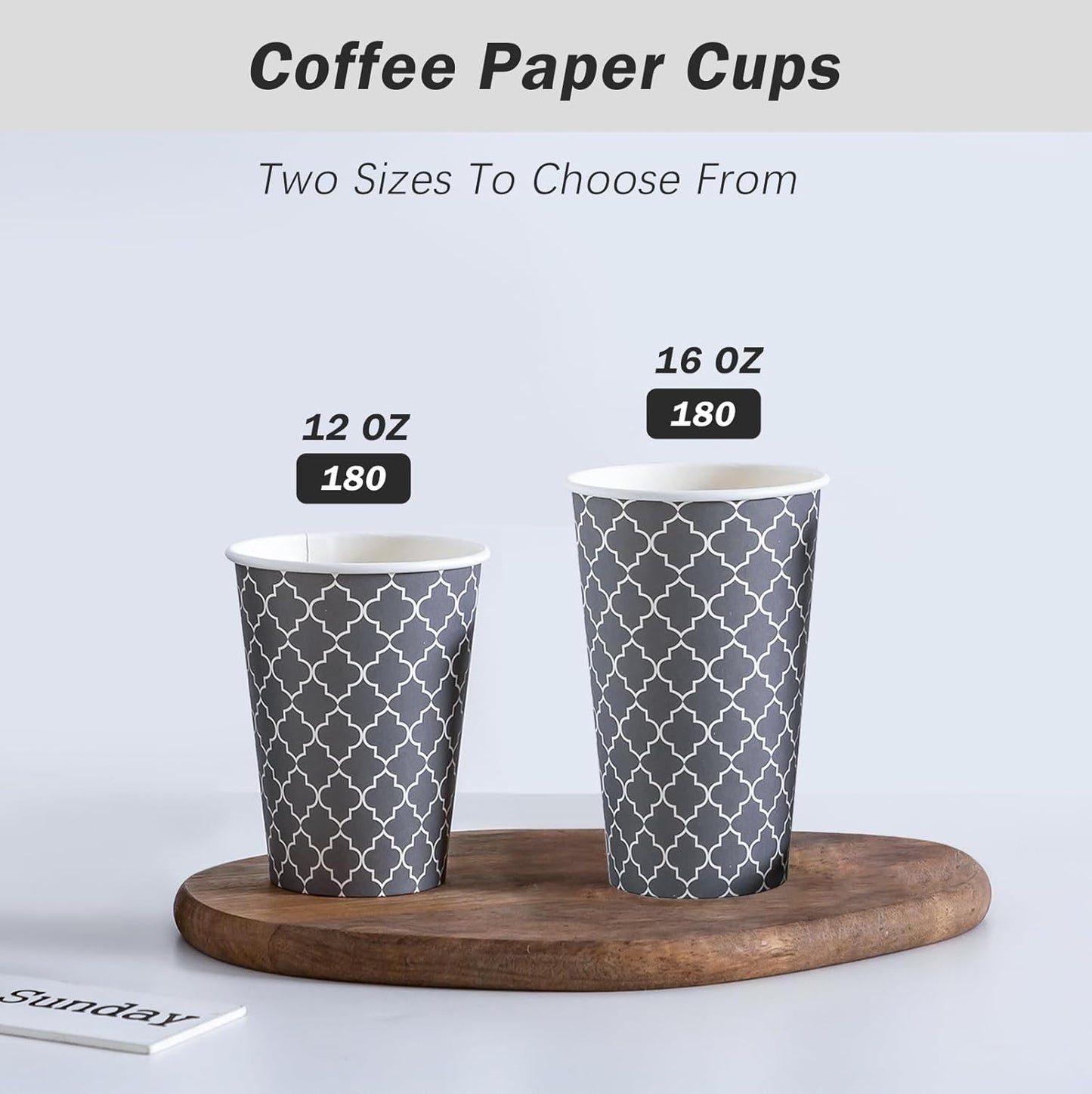 Lamosi Coffee Cups 12OZ 500 Pack, Disposable Coffee Cup, Disposable Cups,12 oz Hot Cups,12 oz Paper Insulated Cup for Cold Hot Drinks (No Lids)