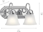 Kichler 12.25" 2-Light Vanity Bath Light in Chrome, Modern Bathroom Light - Image 2