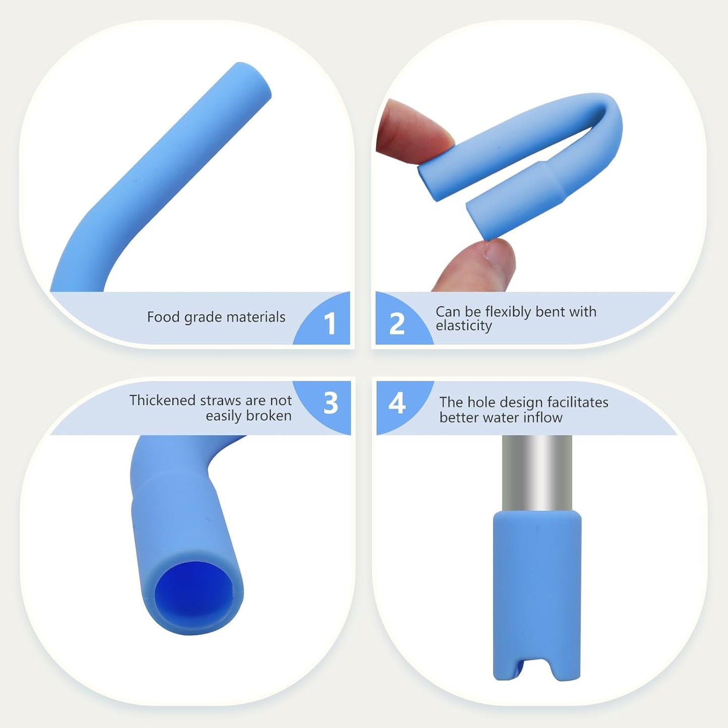 12 Pcs Silicone Straw Tips with Bottom Sleeve Reusable Silicone Tips for Metal Straws Food Grade Rubber Straw Tips Flex Elbow Straw Covers for Stanley Cup Tumbler Fit for 8-10mm Diameter Straws