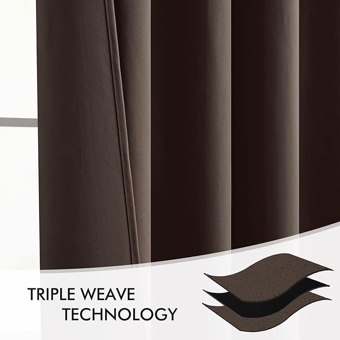 MIULEE Chocolate Brown Back Tab Blackout Curtains 84 Inch Length 2 Panels Set - Image 7