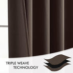 MIULEE Chocolate Brown Back Tab Blackout Curtains 102 Inch Long 2 Panels Set - Image 7