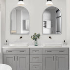 24" x 36" Silver Arched Mirror, Modern Aluminum Alloy Metal Frame, Arch - Image 6