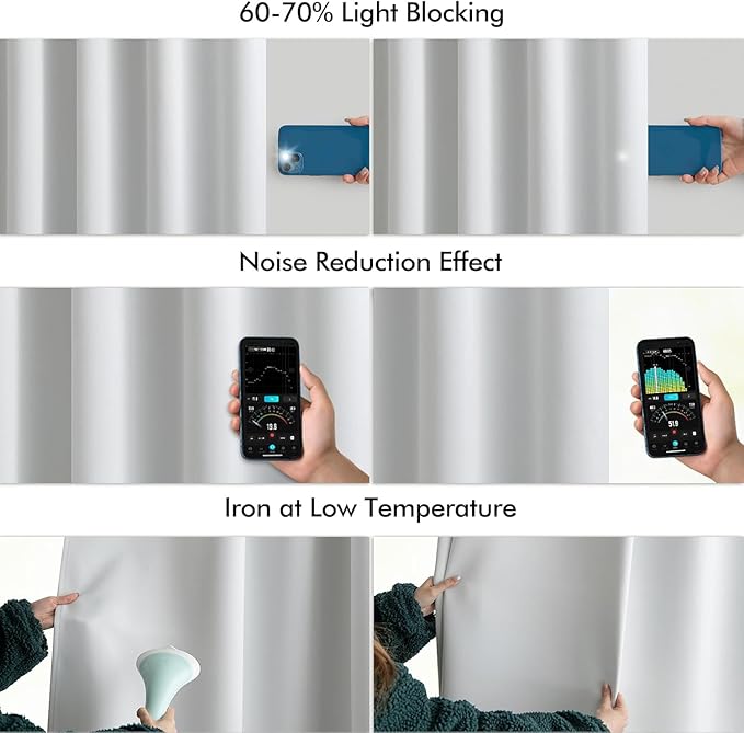 MIULEE Back Tab Light Blocking Curtains 90 Inch Long 2 Panels Set - Image 5