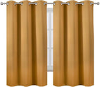 LEMOMO Blackout Curtains 42 x 63 inch/Mustard YellowCurtains Set of 2 - Image 2