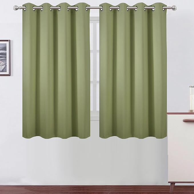 LEMOMO Sage Green Thermal Blackout Curtains/52 x 54 Inch/Set of 2 Panels Room by Lemomo