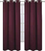 LEMOMO Burgundy Red Thermal Blackout Curtains/42 x 95 Inch/Set of 2 Panels Room - Image 2