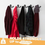 25 Pack Coat Hooks Wall Hooks for Hanging, Heavy Duty Double Prong Metal Hook - Image 3