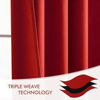 MIULEE Christmas Red Back Tab Blackout Curtains 120 Inch Long 2 Panels Set - Image 7