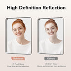 USHOWER Brushed Nickel Bathroom Mirror 22"x30", Rounded Corner, Aluminum Frame - Image 3