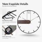 Cuspin 30 Inch Large Wall Clock, Modern Wood Metal Frame Silent Non Ticking - Image 4