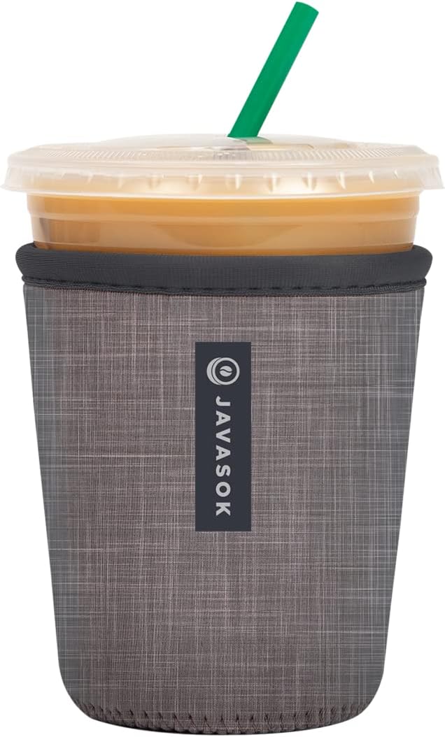 Sok It JavaSok Iced Coffee & Cold Soda Insulated Neoprene Cup Sleeve (Anthracite, Small: 16-20oz)