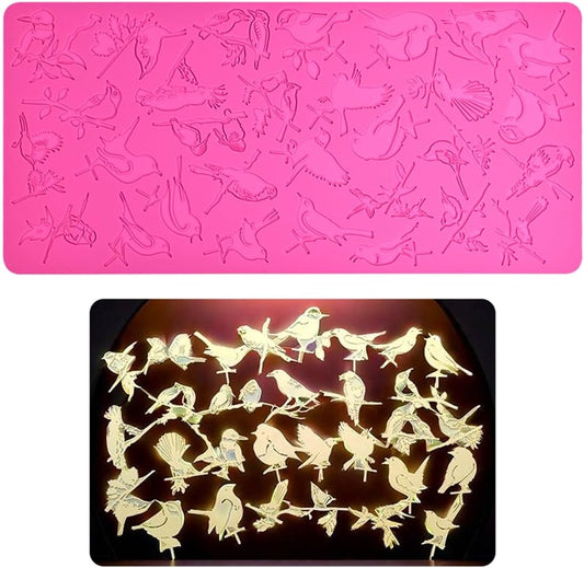 mostsom Silicone Mold 3D Hollow Out Lace Mold Kitchen Lace Emboss Mat Magpie Bird Silicone Fondant Cake Decorating Chocolate Sugarcraft Moulds (A_ Magpie Bird)