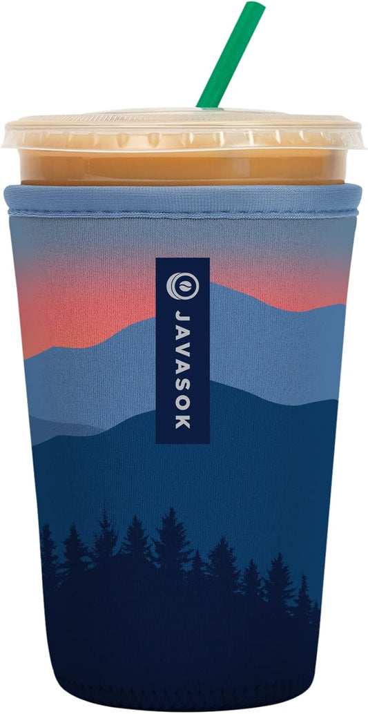 Sok It JavaSok Iced Coffee & Cold Soda Insulated Neoprene Cup Sleeve (Blue Ridge, Medium: 22-28oz)