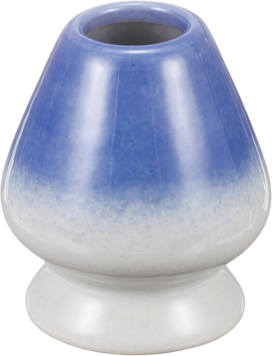 HARFINGTON Ceramic Chasen Stand 70mm Matcha Whisk Holder Teas Set Whisks Stand Traditional Matcha Tea Chasen Holder Tea Set Accessories for Tea Tasting, White/Blue