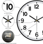 Modern Wall Clock, 10 Inch Digital Wall Clocks Battery Operated, Round Non - Image 7