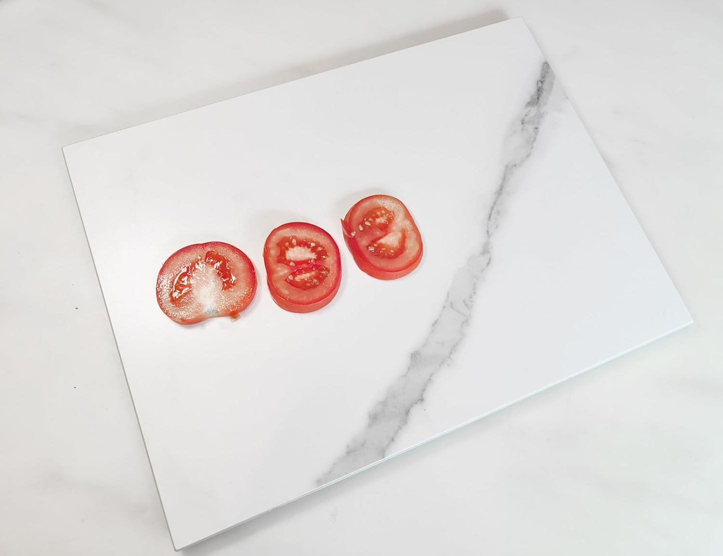 Multi-Purpose Pastry Marble Design Stone Tray Cutting Board Slab With Non-Slip Feet,Stone Cheese Pastry Board,Marble Serving Tray, Easy To Clean(16" x 12") (XR902, 16 * 12)