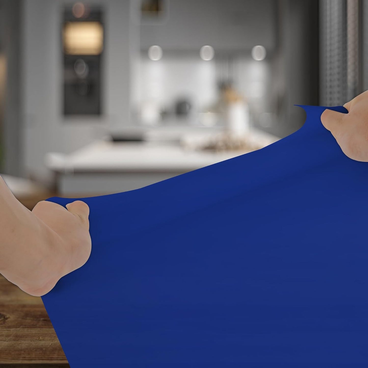 Silicone Mat for Kitchen Counter, Silicone Mat Trimable to Size (Classic blue, 15.7×11.8inch-4pcs), BPA-Free Silicone Placemat, Heat-Resistant NonSlip Table Mat for Air Fryer, Countertop Protector Mat