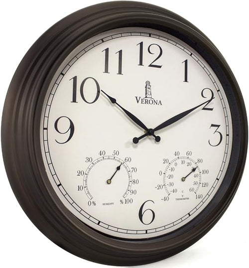 18 inch Outdoor Clocks for Patio Large Waterproof by LovelyHomeEssentials